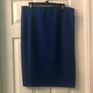 Stretchy blue pencil skirt